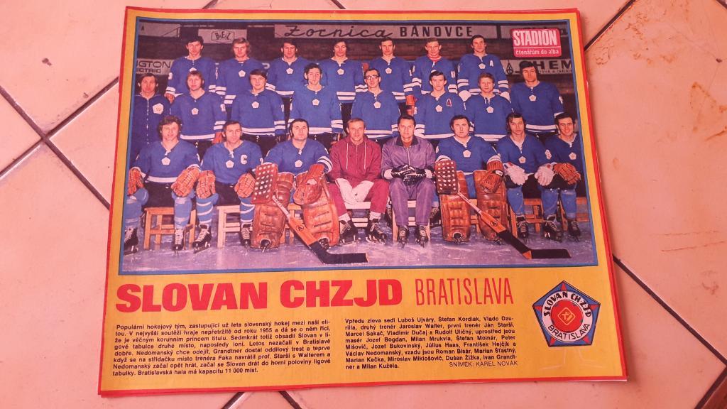 Хоккейная команда Slovan Bratislava 1973