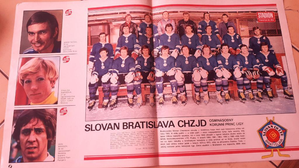 Хоккейная команда Slovan Bratislava 1977