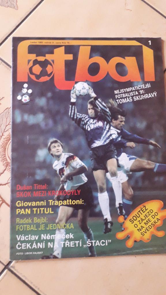 Чешский футбольный журнал Fotbal Sport № 1/1992