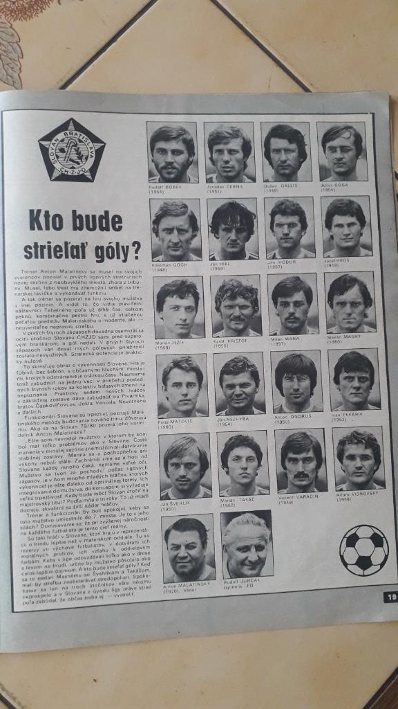 Start Журнал, Чехословацкая футбольная лига 1979/80 5