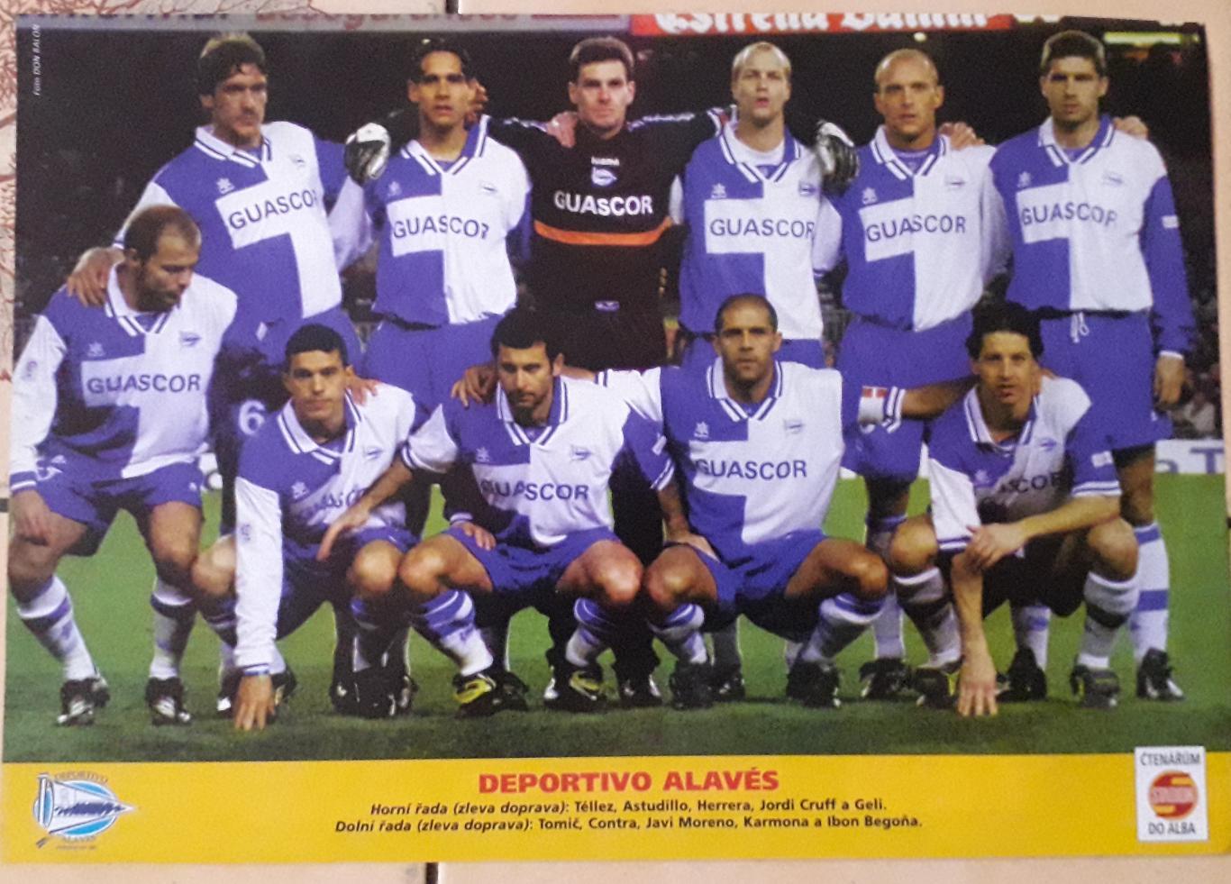Deportivo Alaves. Плакат формата А4 из журнала Stadion.