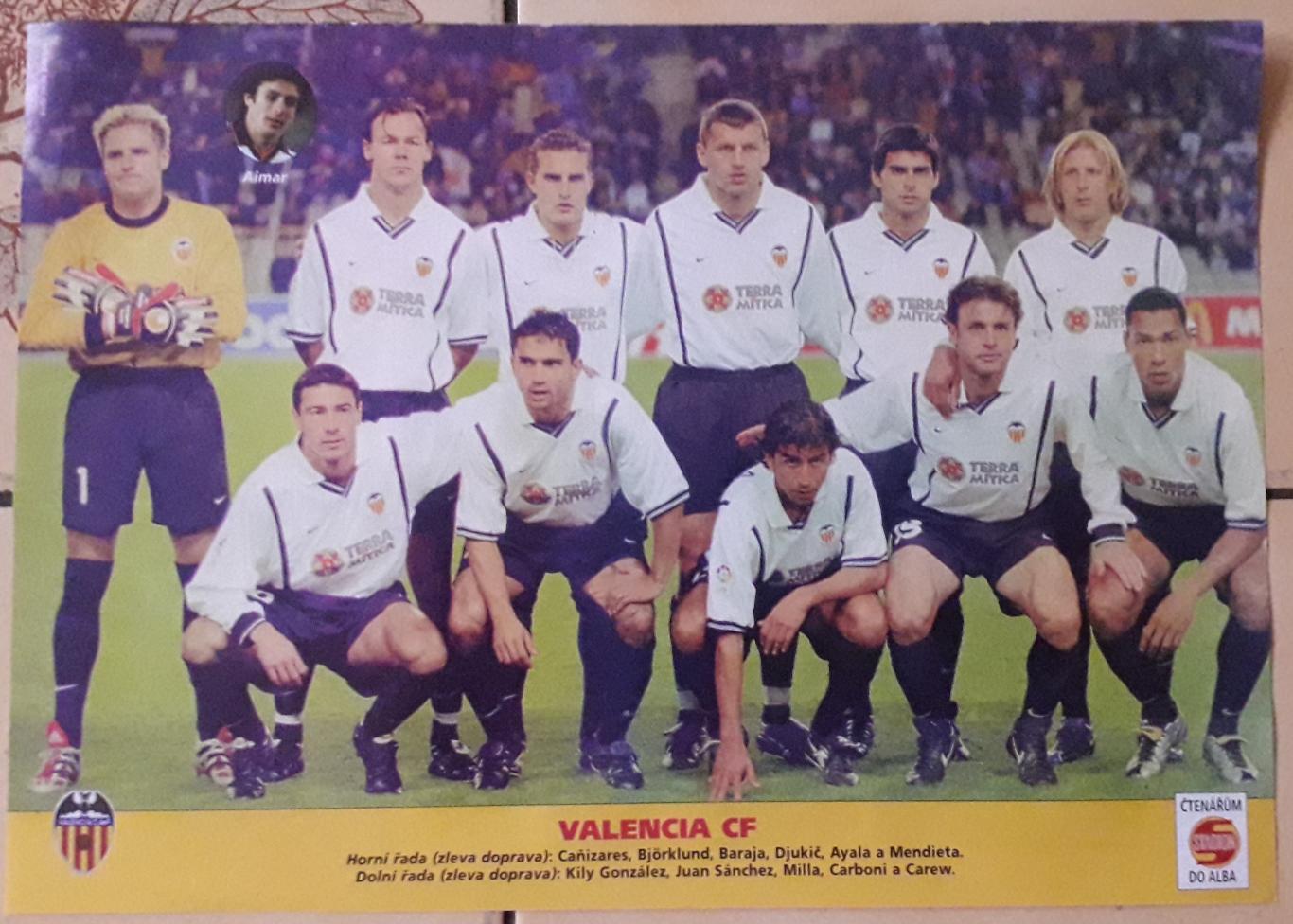 Valencia CF. Плакат формата А4 из журнала Stadion.