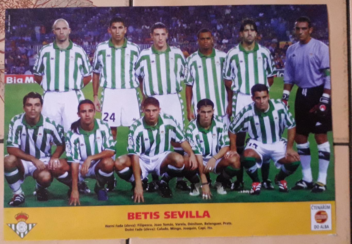 Betis Sevilla. Плакат формата А4 из журнала Stadion.