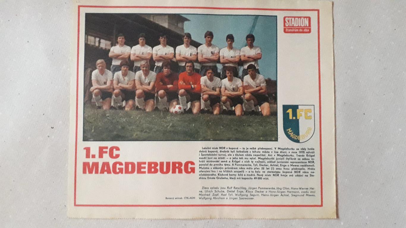 Постер из журнала Stadion- Magdeburg 1