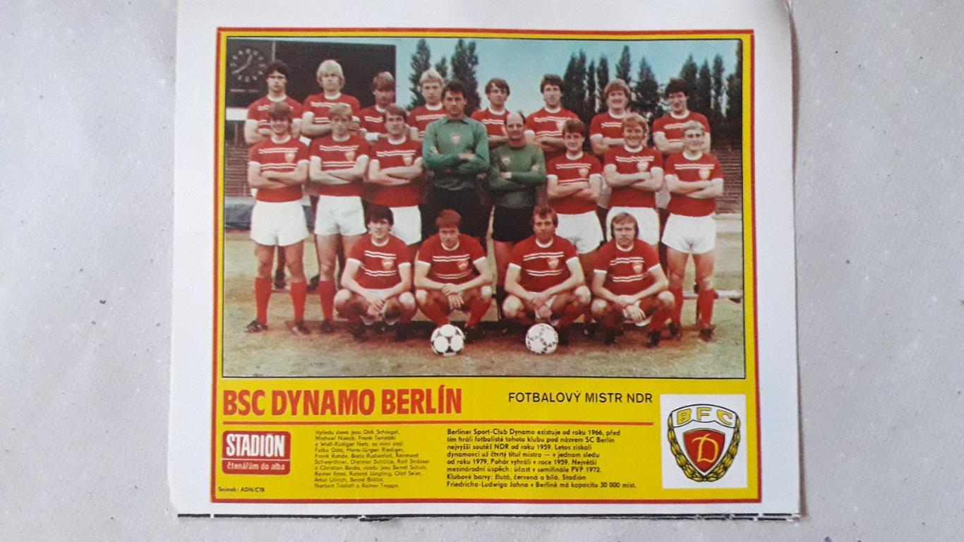 Постер из журнала Stadion- Dynamo Berlin 1