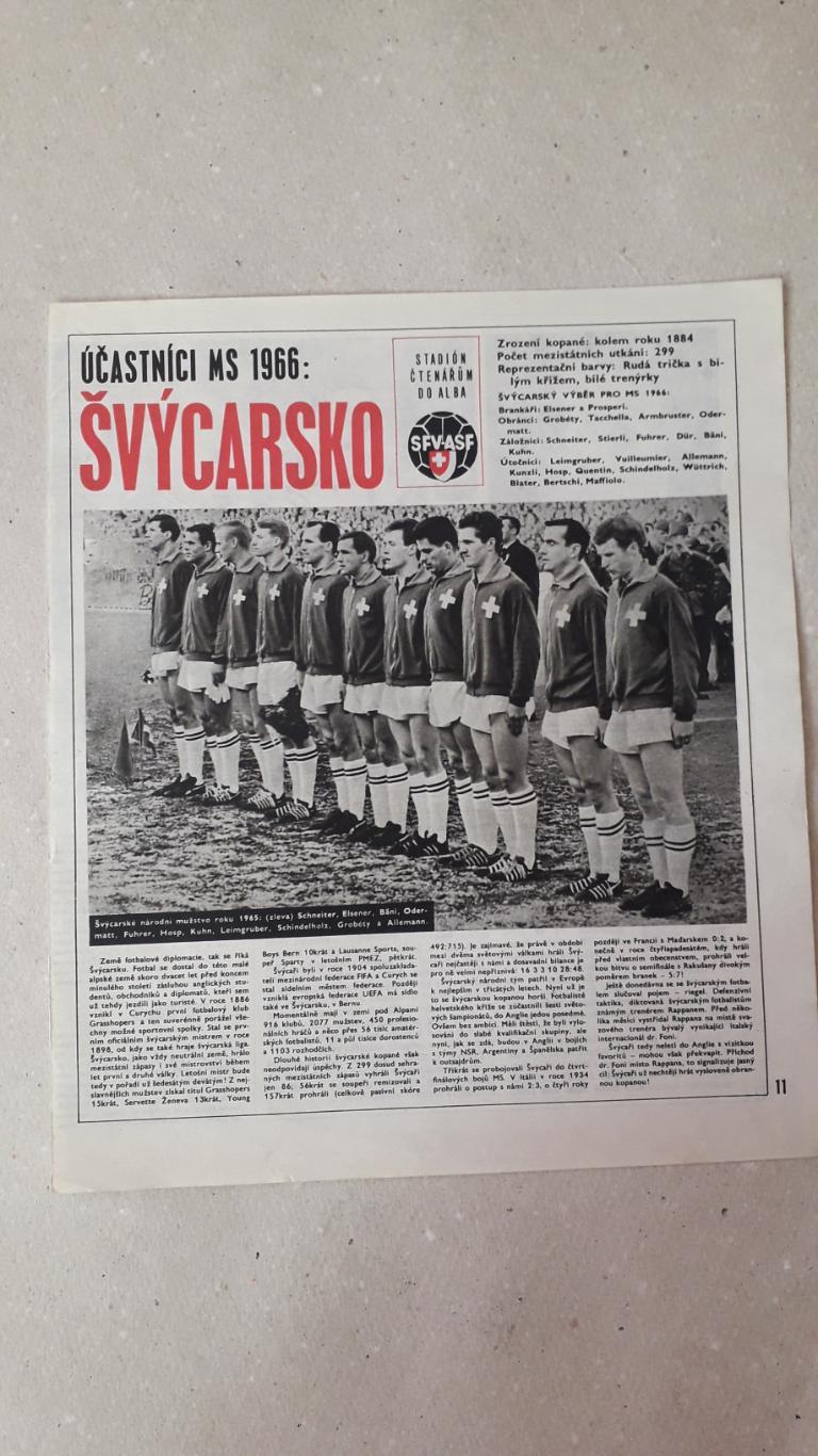 Постер из журнала Stadion- Svycarsko 2
