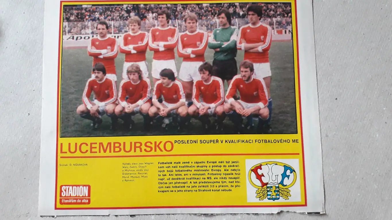 Постер из журнала Stadion- Lucembursko 1