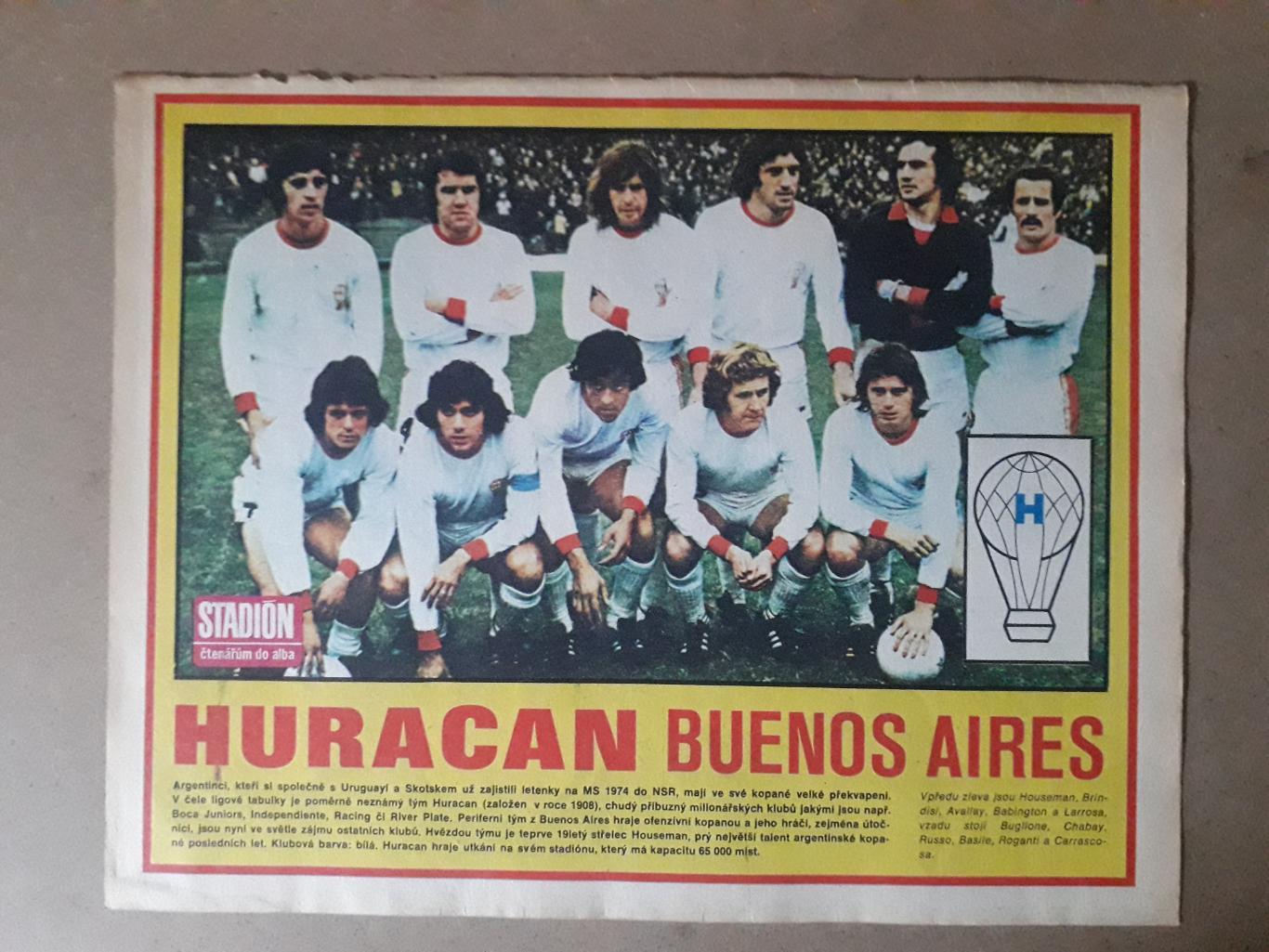 Постер из журнала Stadion- Huracan
