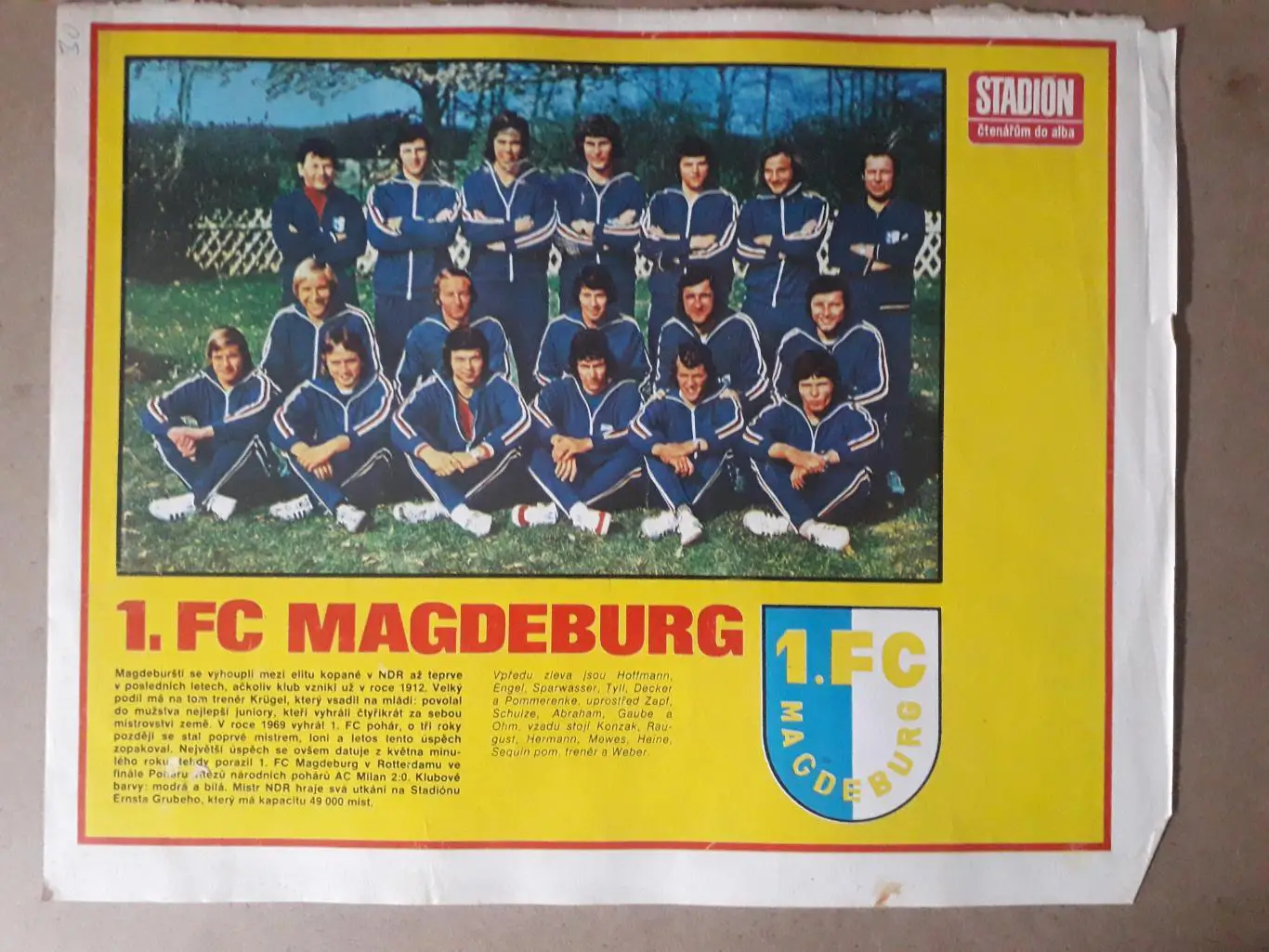 Постер из журнала Stadion- Magdeburg 2