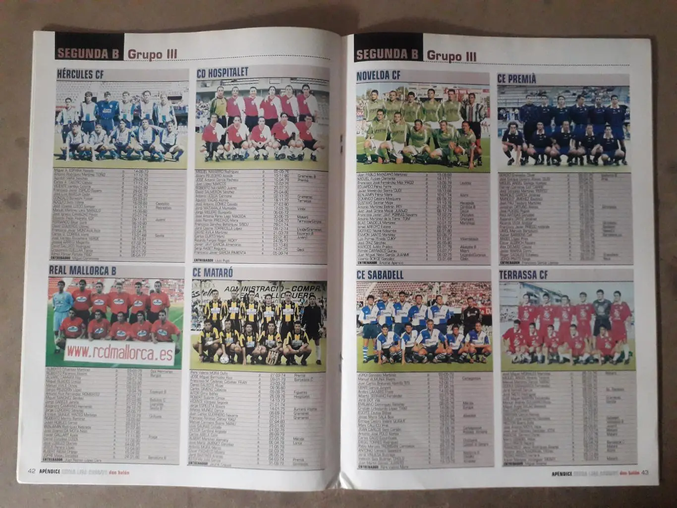 Don Balon apendice extra liga 2000/01 4