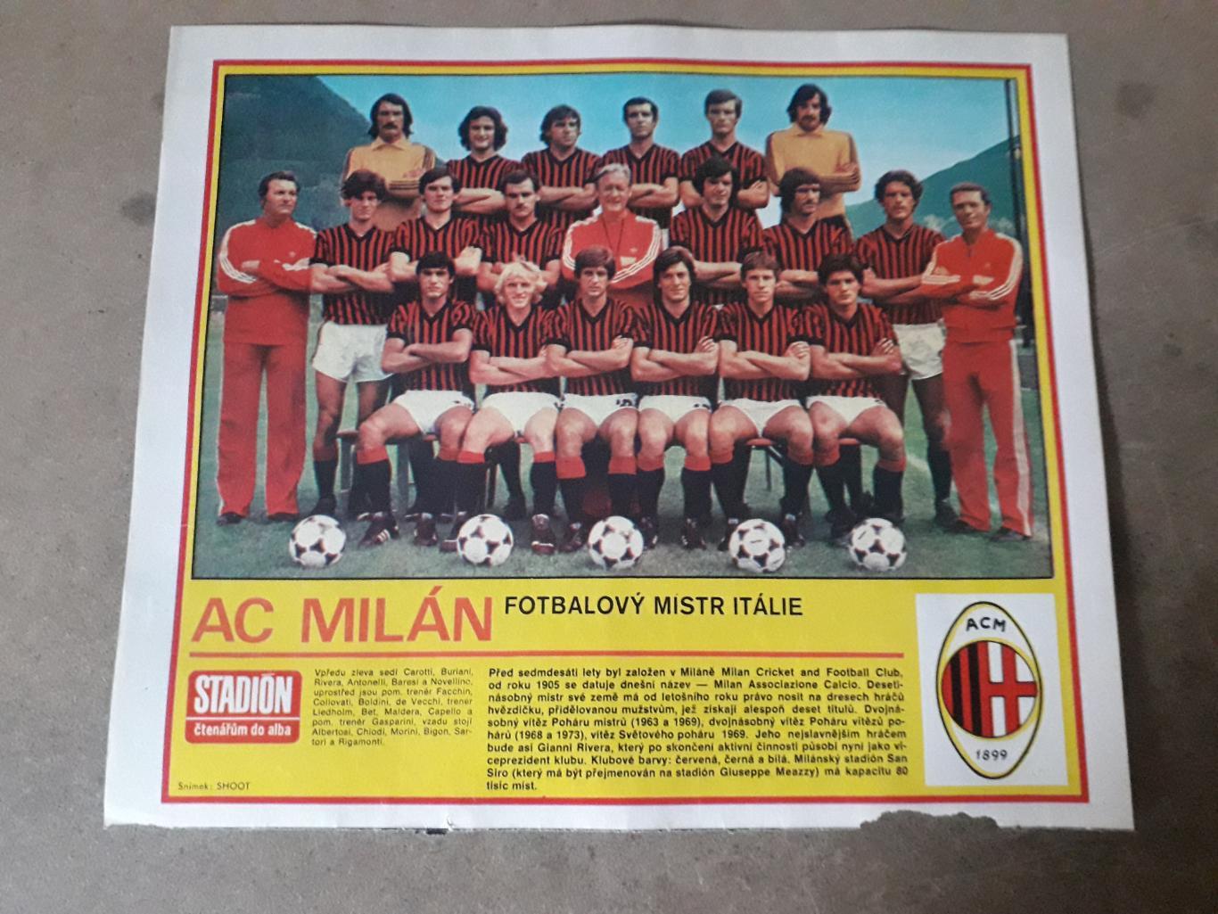 Плакат из журнала Stadion- AC Milano
