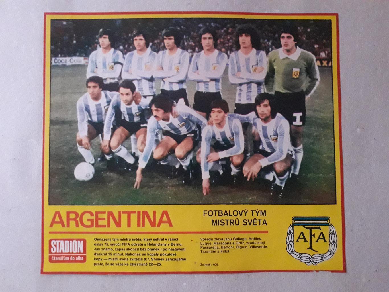 Плакат из журнала Stadion- Argentina