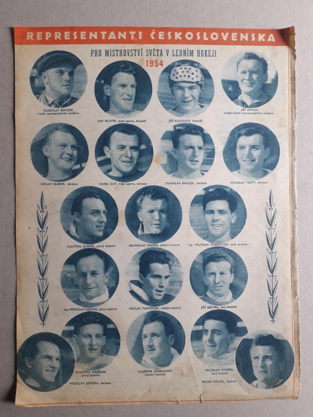 Плакат из журнала Stadion- Чехословакия 1954