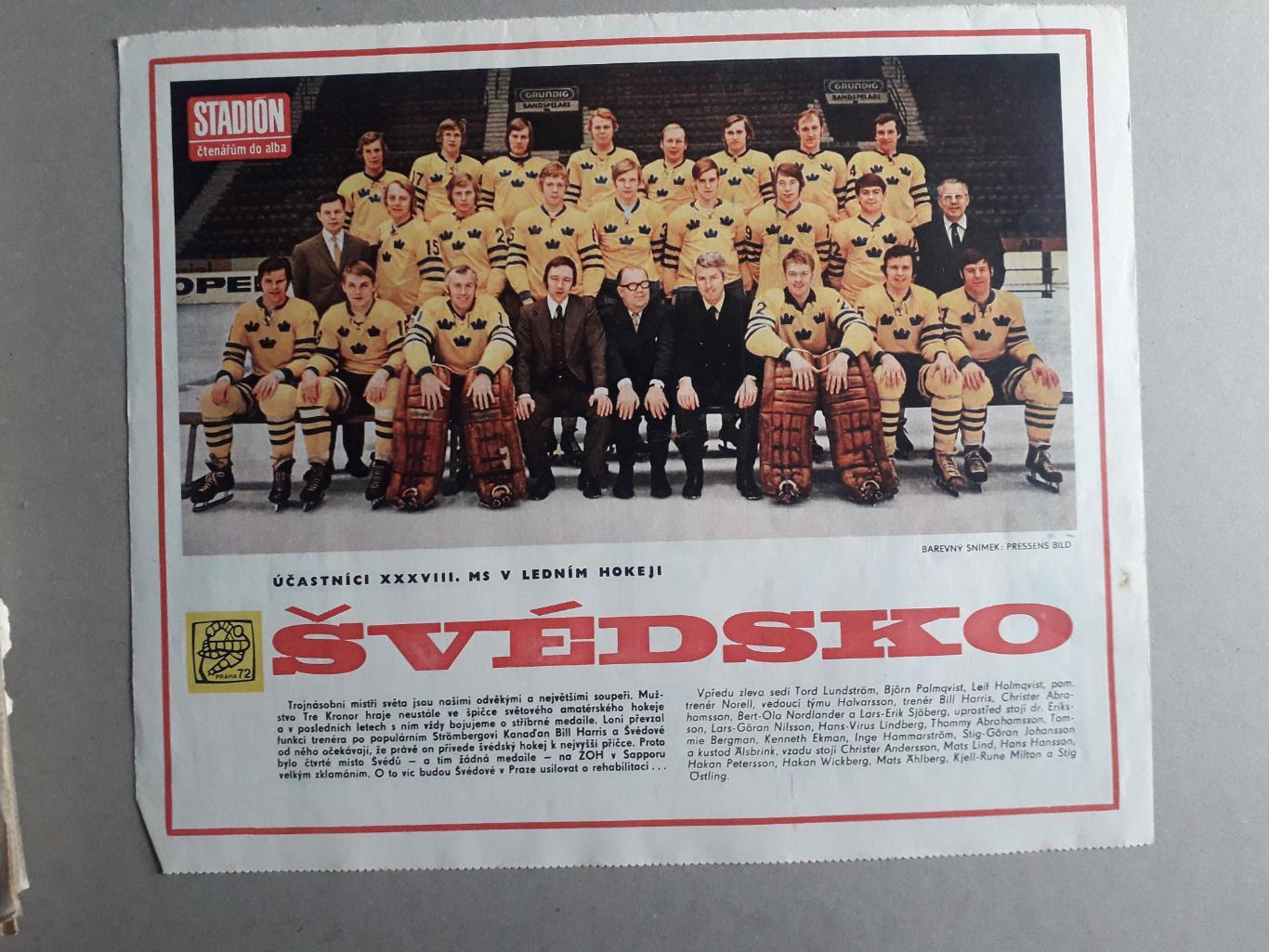 Плакат из журнала Stadion- Svedsko 2