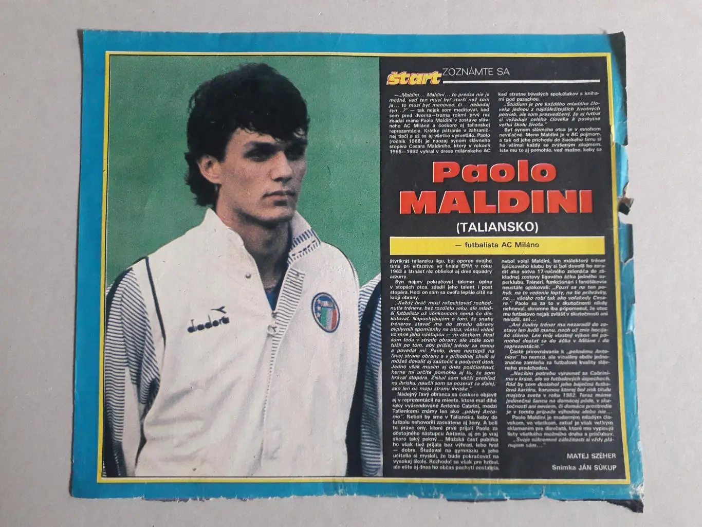 Плакат из журнала Start- Maldini