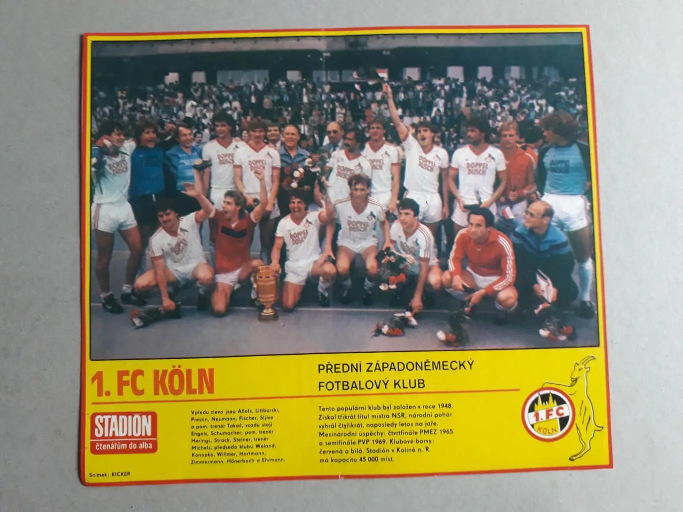 Плакат из журнала Stadion- Koln 3