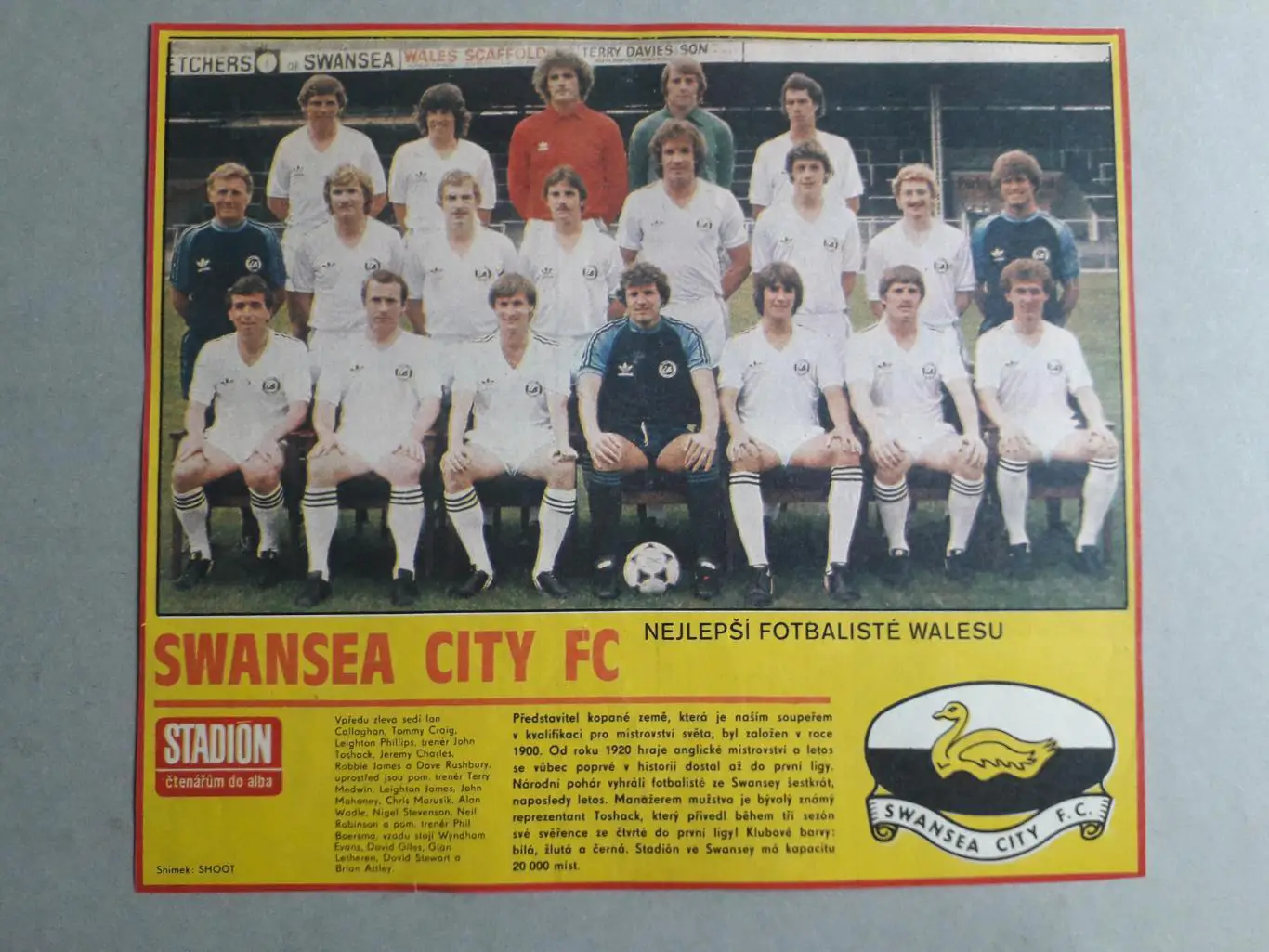 Плакат из журнала Stadion- Swansea