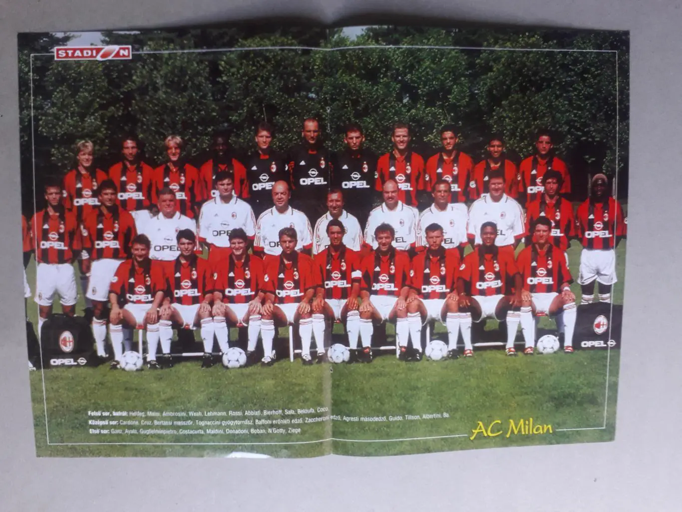 Двусторонний плакат А3- AC Milan, Vieri