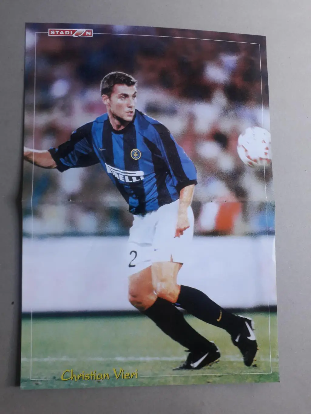 Двусторонний плакат А3- AC Milan, Vieri 1