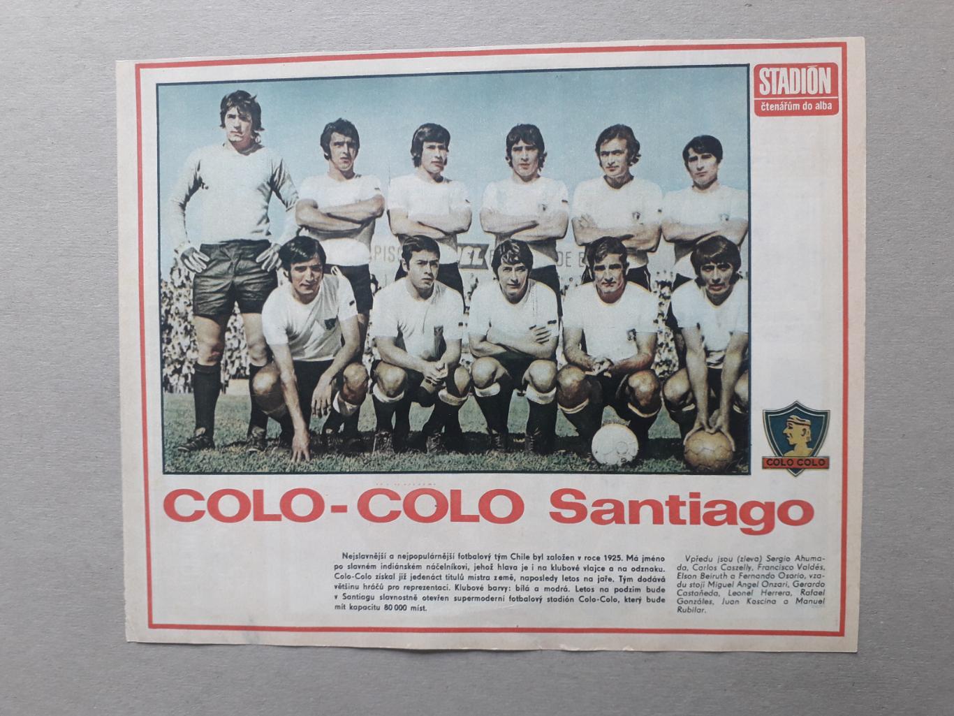 Плакат из журнала Stadion- Colo Colo