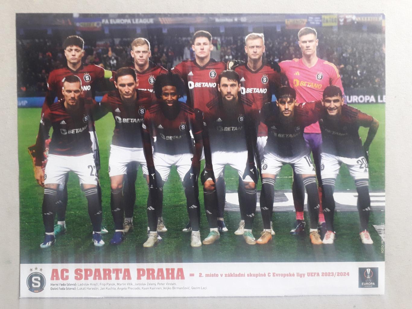 Плакат из журнала Hattrick- Sparta Praha