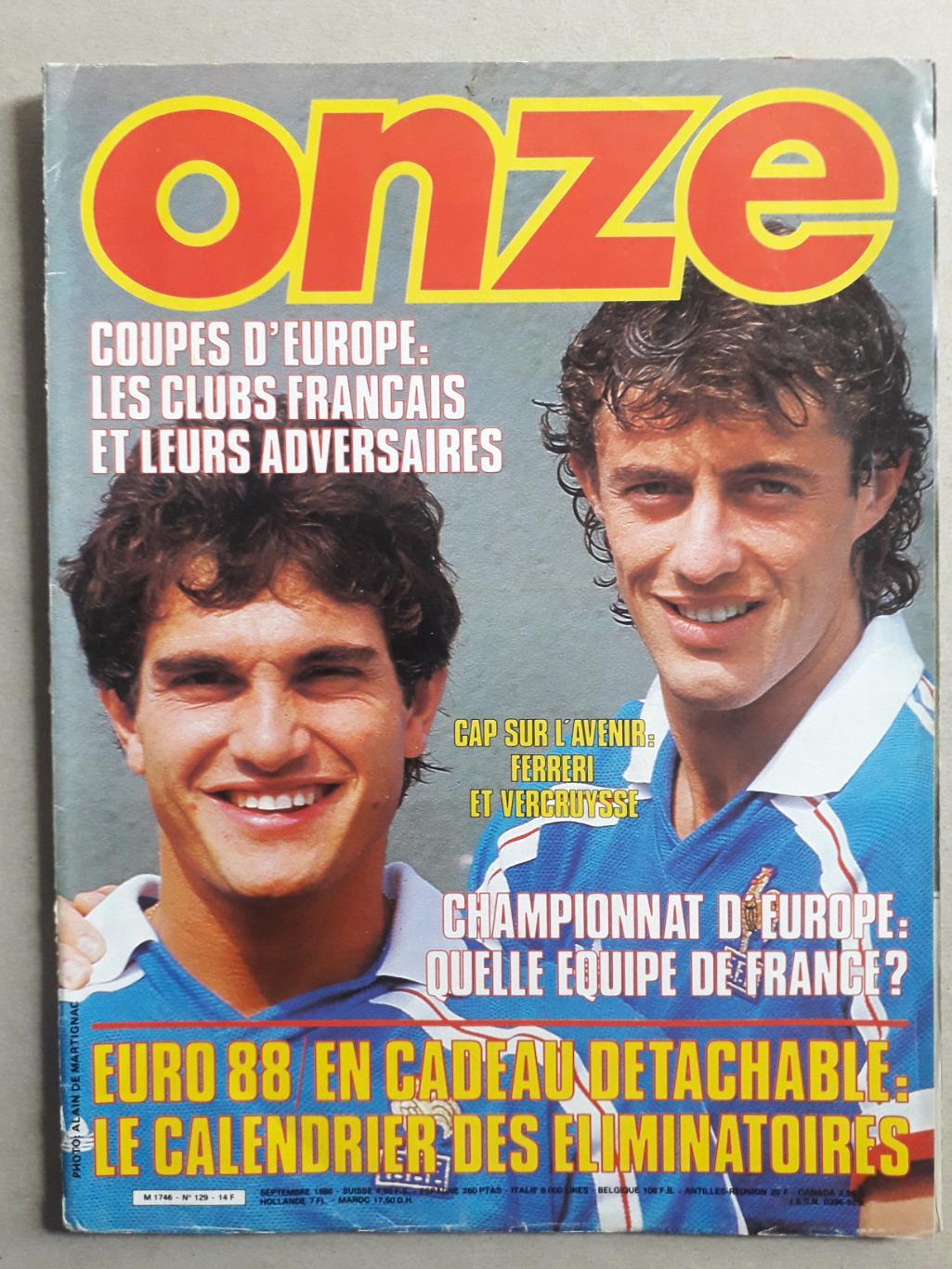 Onze nr.129-.calendrier EURO 1988отсутствует