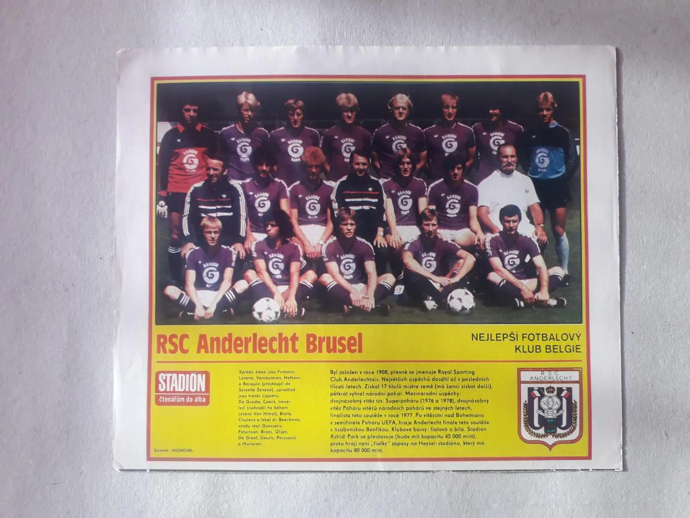 Журнал Stadion - Anderlecht