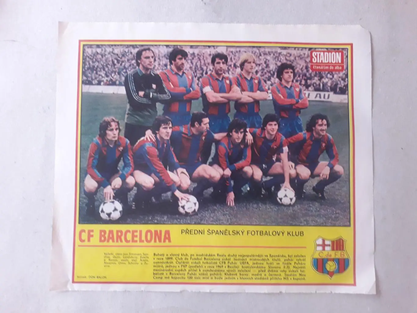 Плакат из журнала ,,Stadion- Barcelona 2