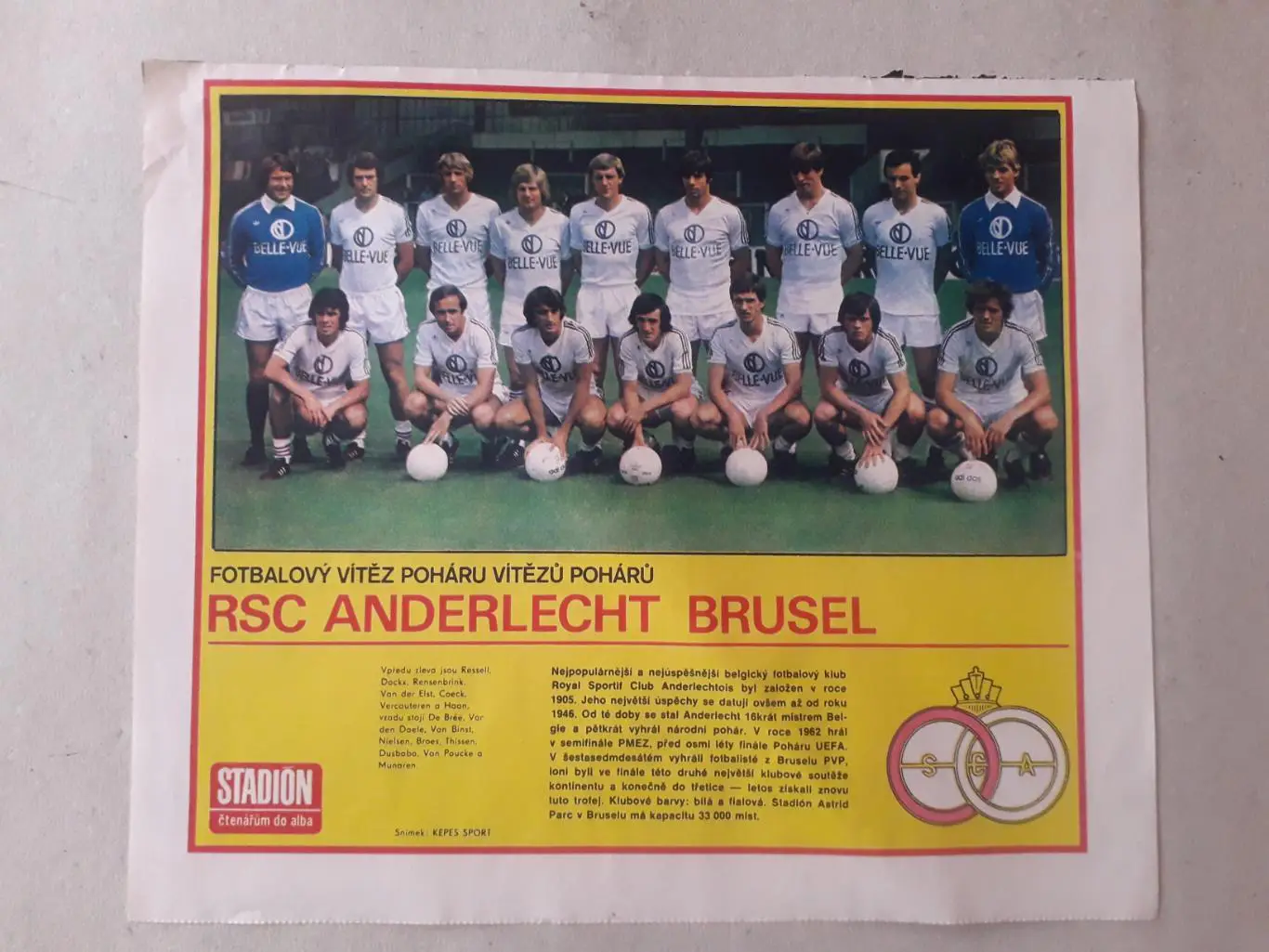 Плакат из журнала ,,Stadion-Anderlecht
