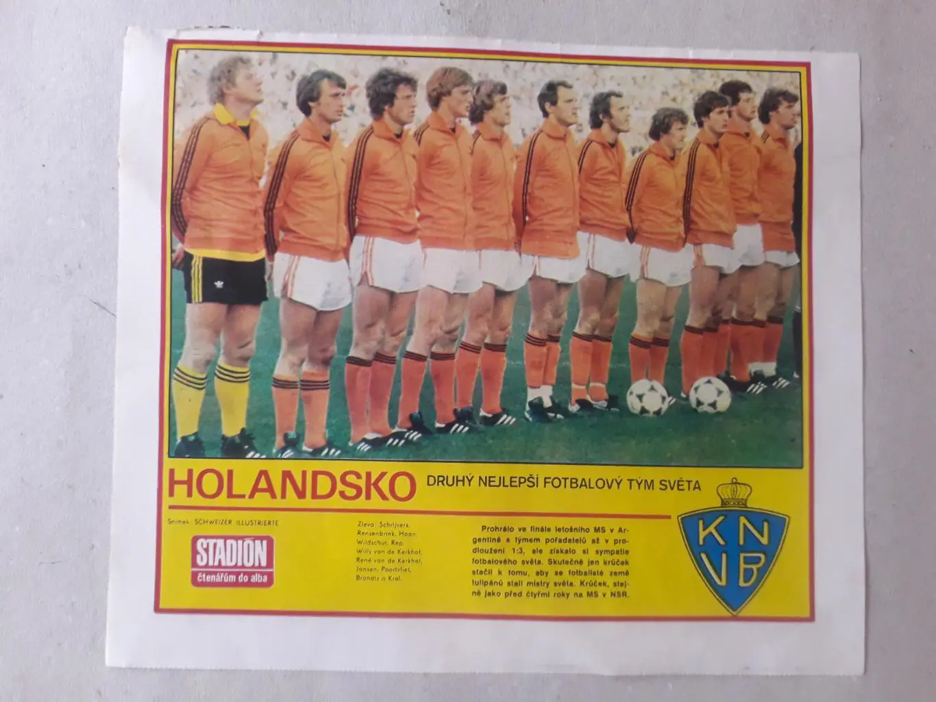 Плакат из журнала ,,Stadion- Holandsko 2