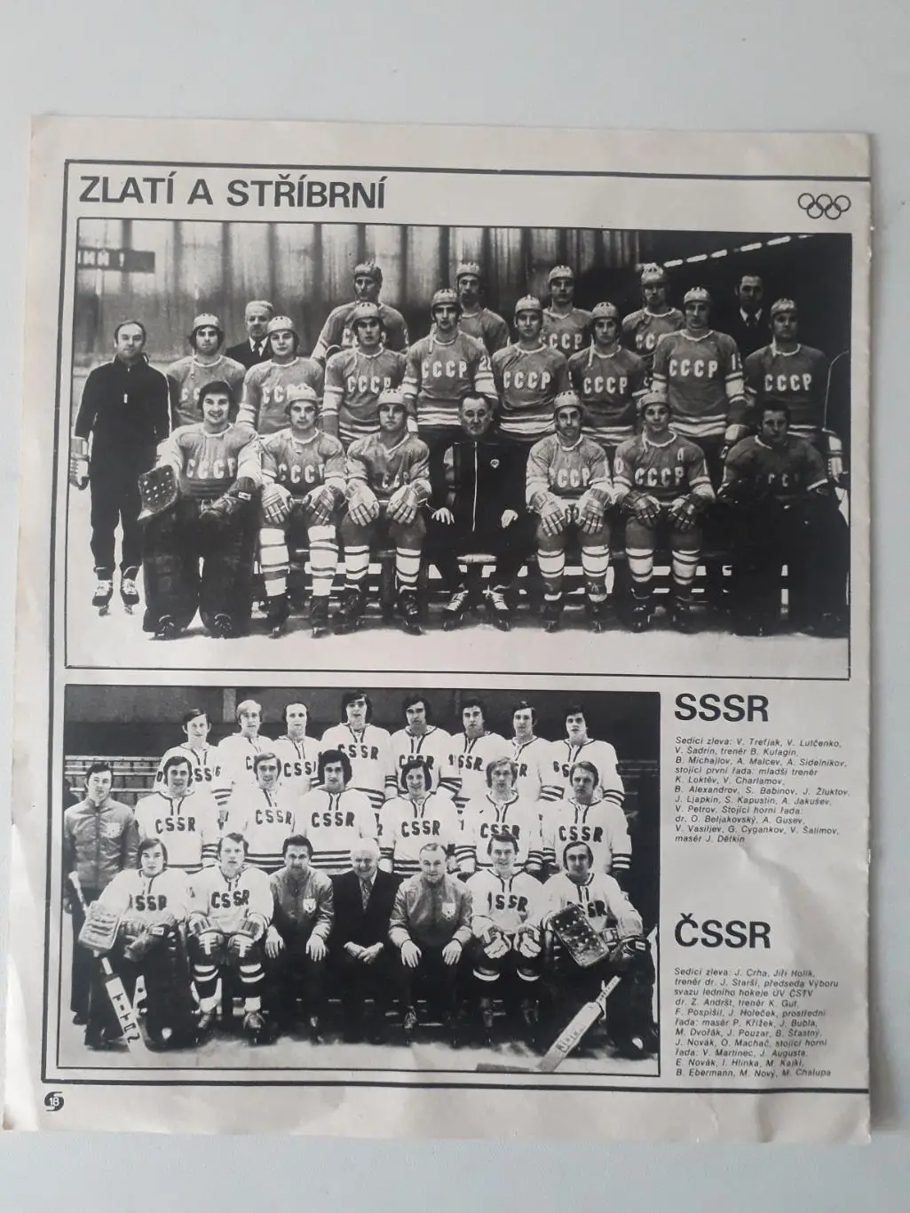 Ростер из журнала ,,Stadion- CCCR,CSSR