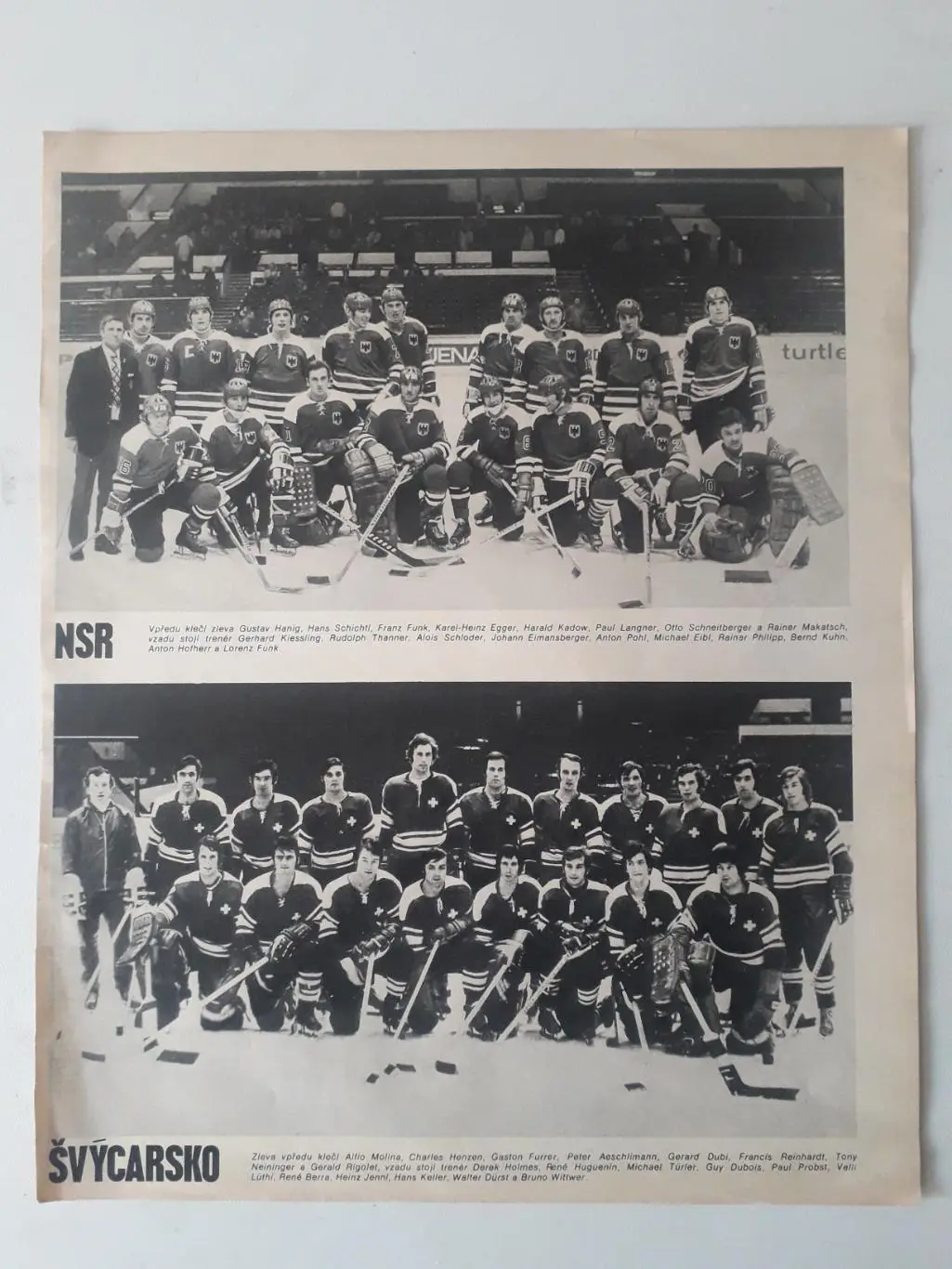 Ростер из журнала ,,Stadion- NSR, Svycarsko