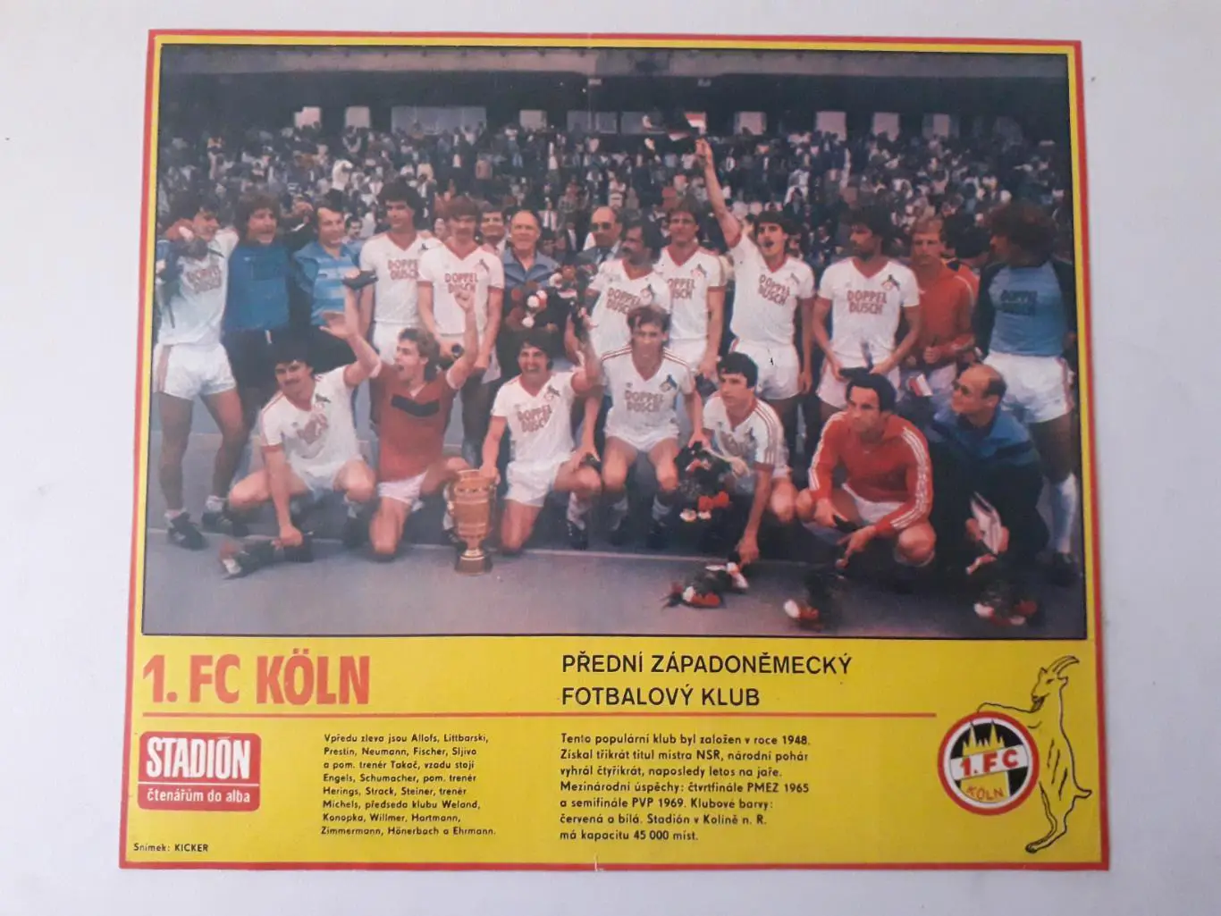 Плакат из журнала ,,Stadion- Koln