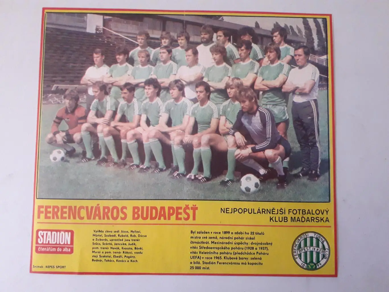 Плакат из журнала ,,Stadion- Ferencvaros