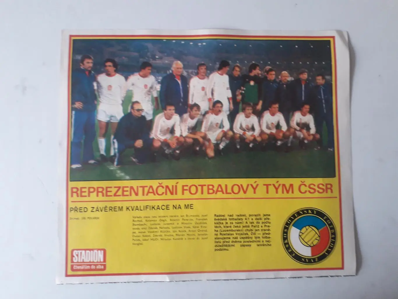 Плакат из журнала ,,Stadion- Czechoslovakia