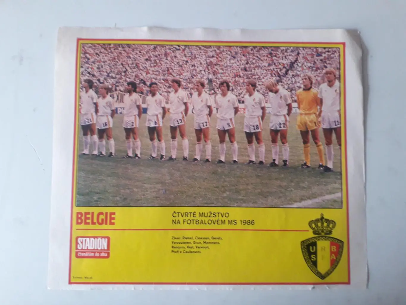 Плакат из журнала ,,Stadion- Belgie
