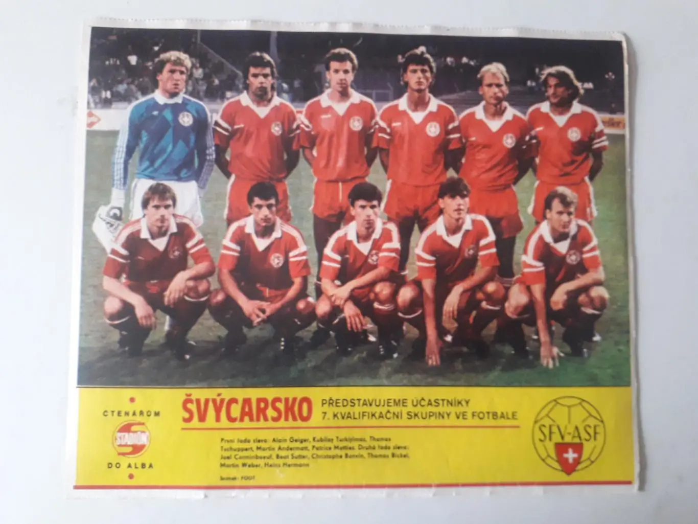 Плакат из журнала ,,Stadion- Svycarsko