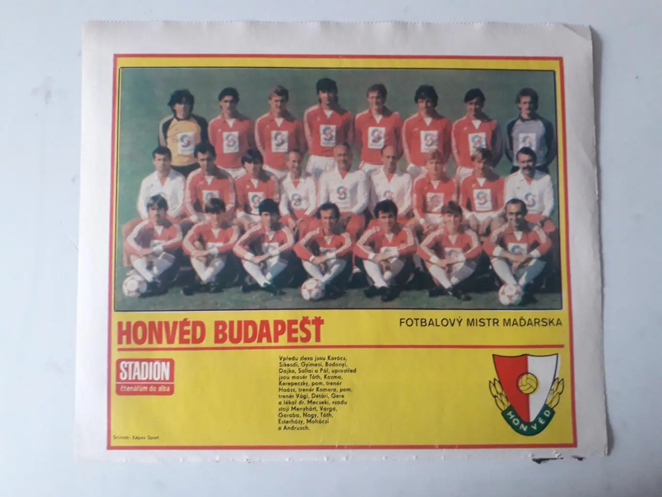 Плакат из журнала ,,Stadion- Honved