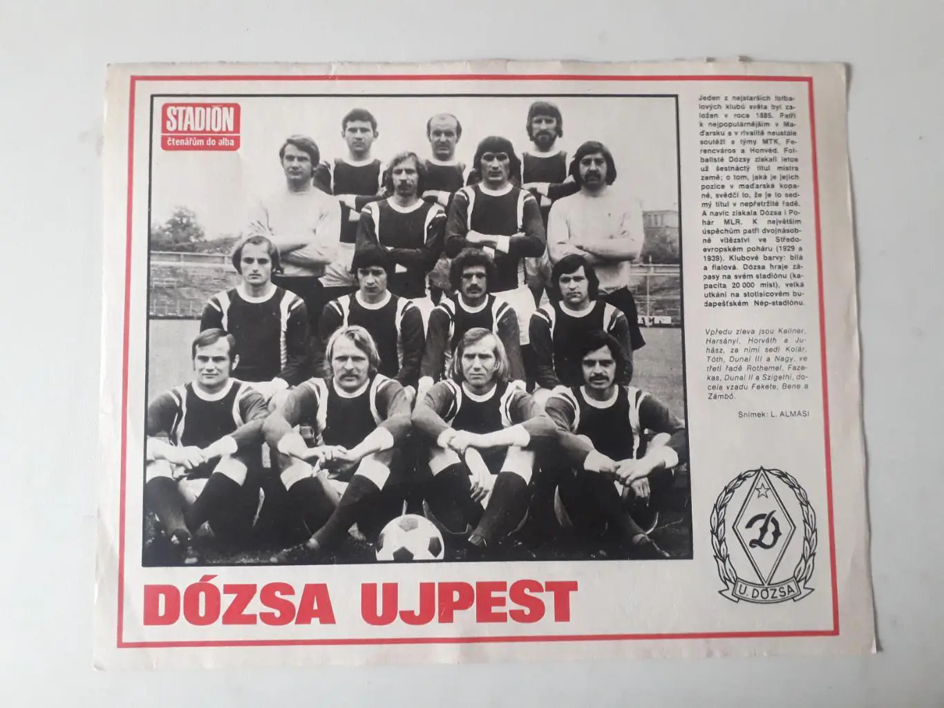 Плакат из журнала ,,Stadion- Dozsa Ujpesti 4