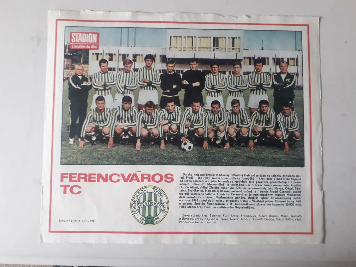 Плакат из журнала ,,Stadion- Ferencvaros 2