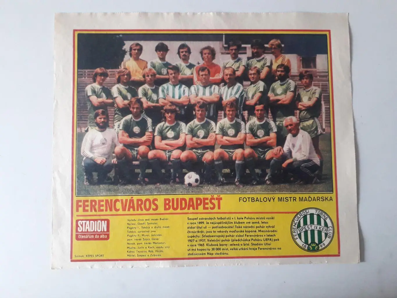 Плакат из журнала ,,Stadion- Ferencvaros 4