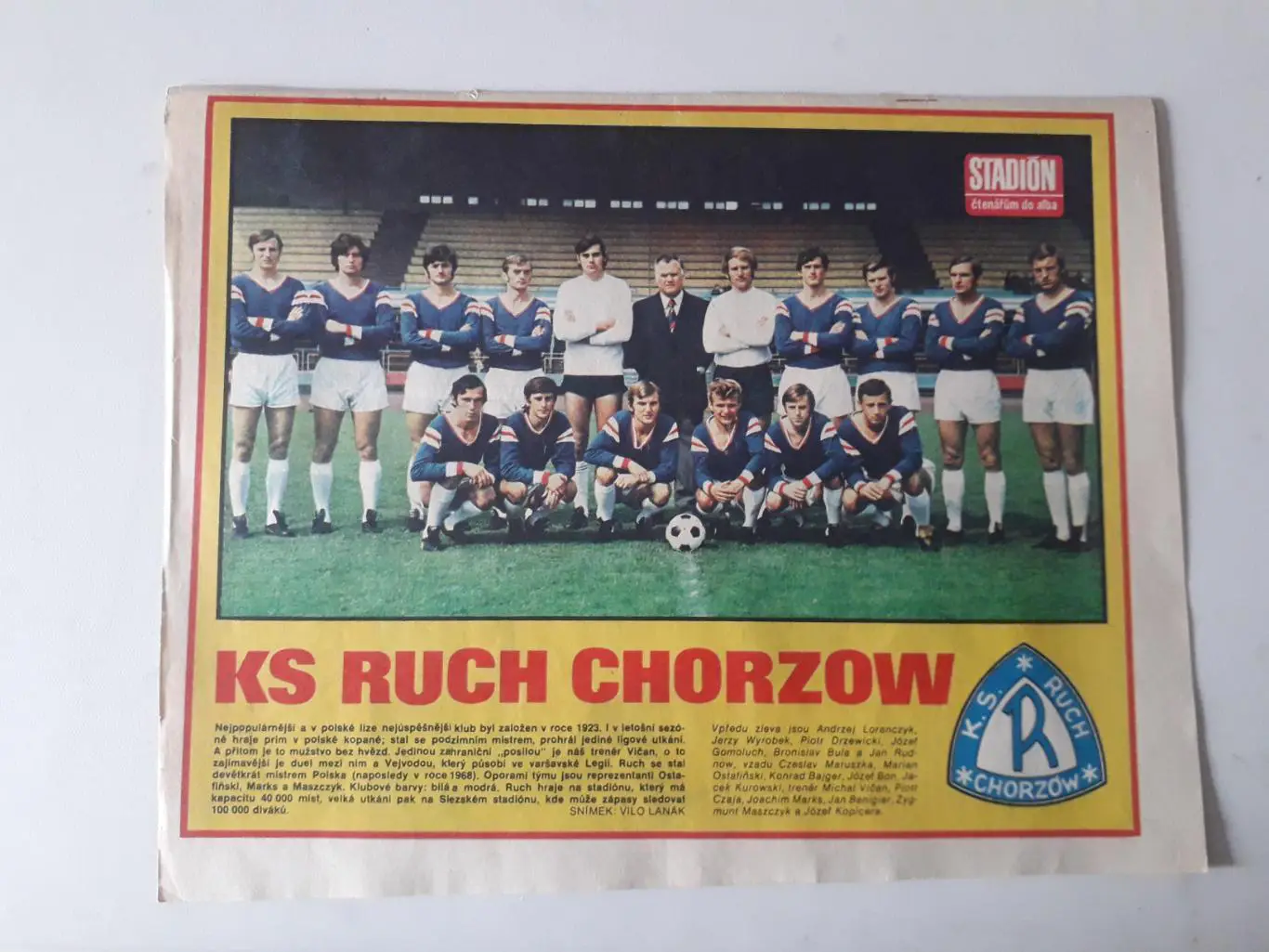 Плакат из журнала ,,Stadion- Ruch Chorzow 3