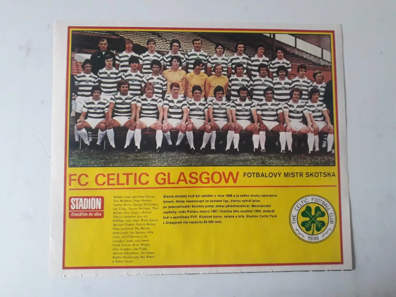 Плакат из журнала ,,Stadion- Celtic 4