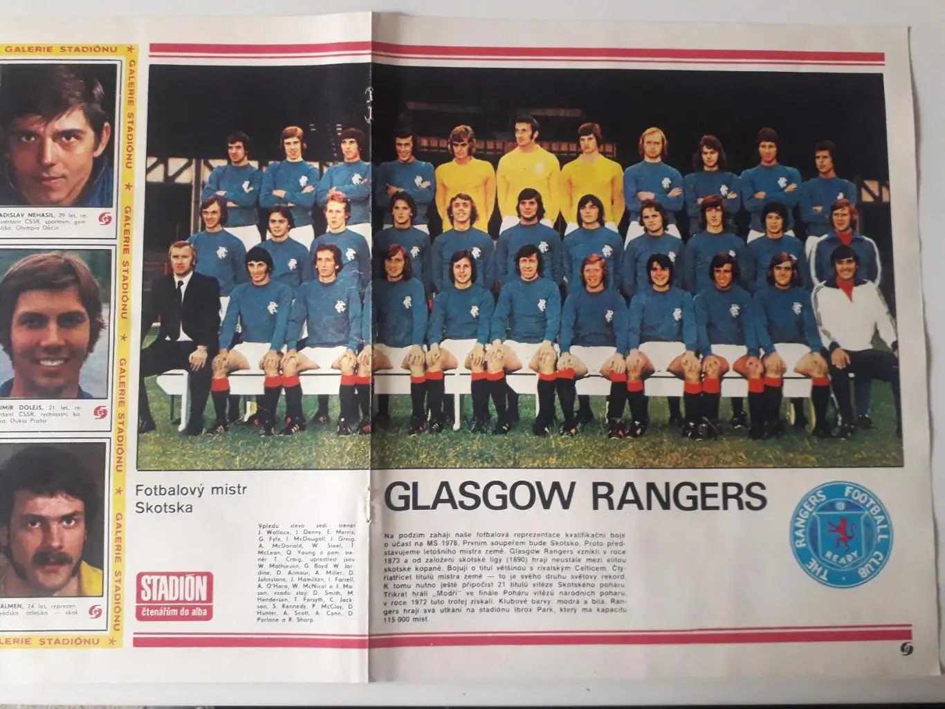 Плакат из журнала ,,Stadion- Rangers 4