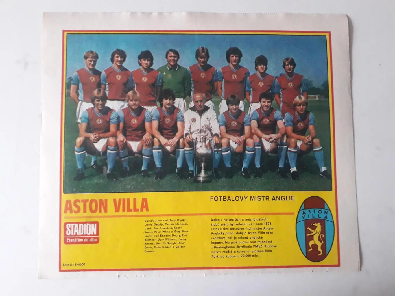 Плакат из журнала ,,Stadion- Aston Villa 4