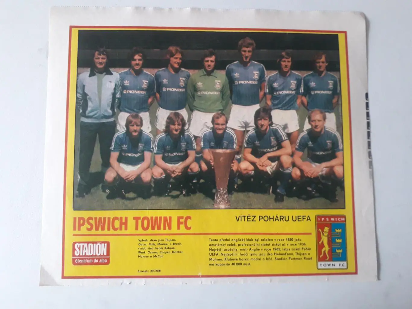 Плакат из журнала ,,Stadion- Ipswich 2