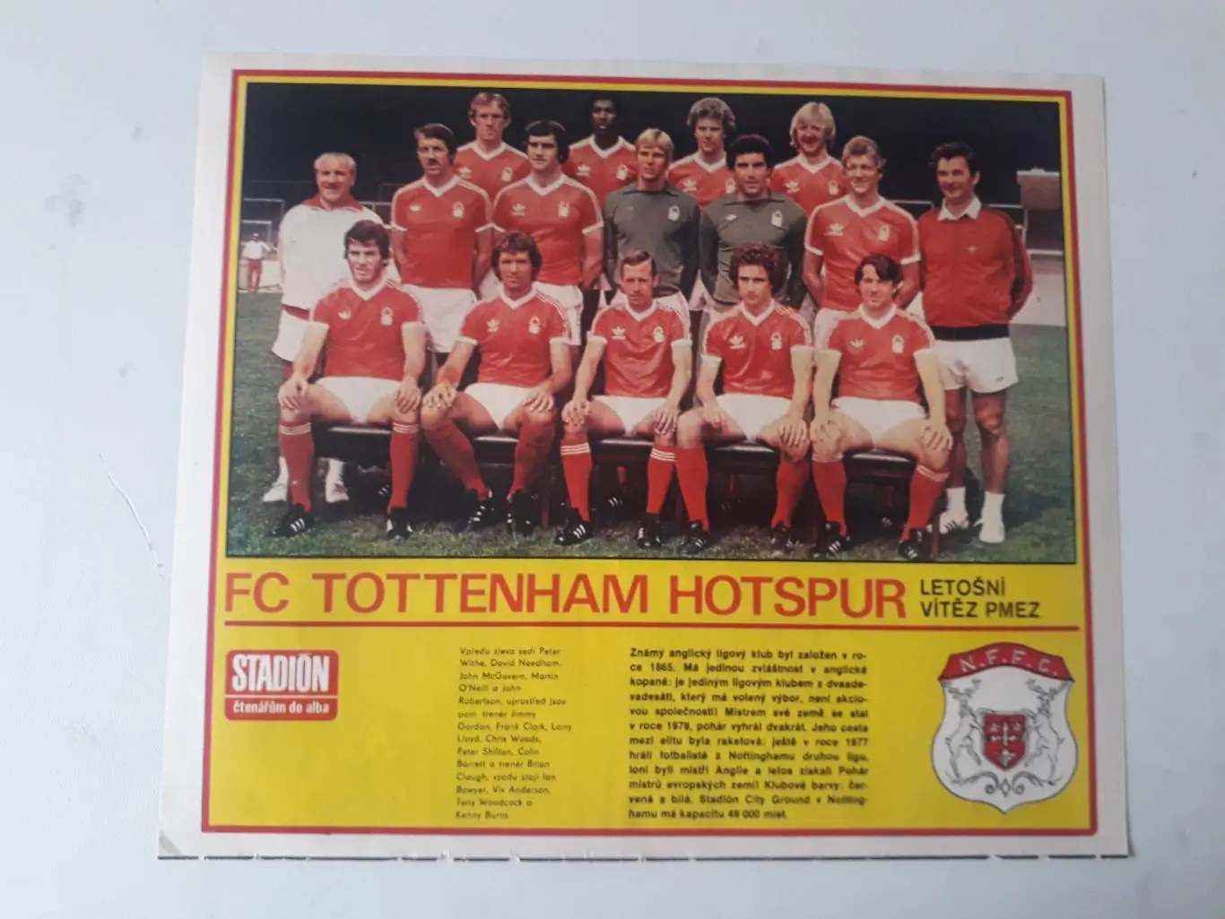 Плакат из журнала ,,Stadion- Nottingham 2