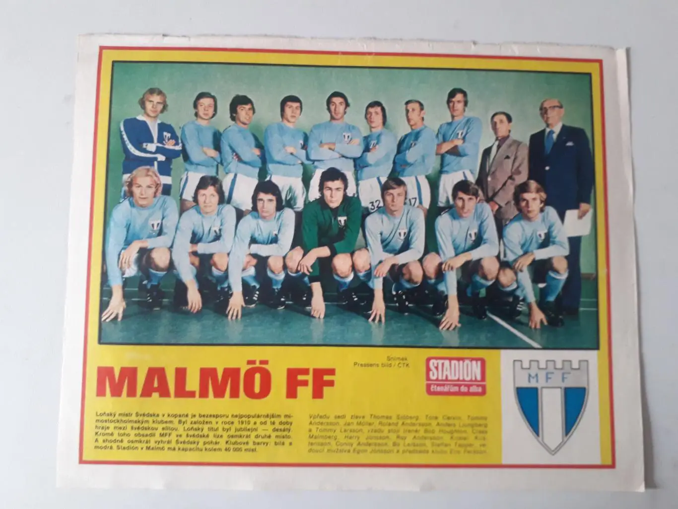 Плакат из журнала ,,Stadion- Malmo