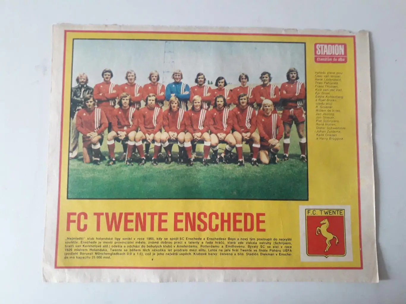 Плакат из журнала ,,Stadion- Twente