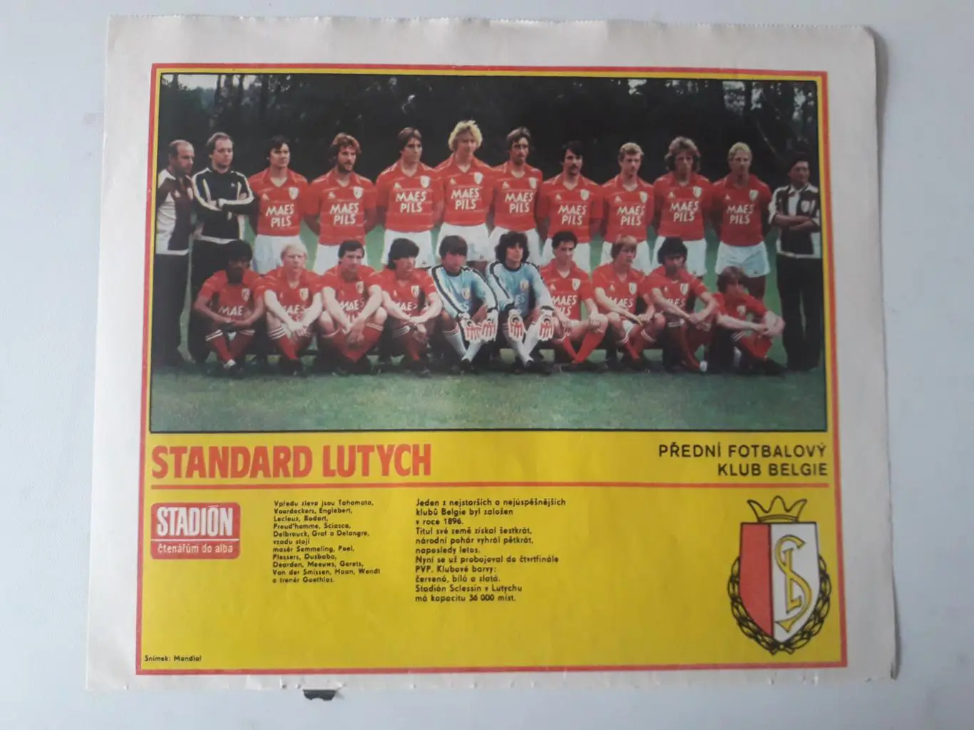 Плакат из журнала ,,Stadion- Standard